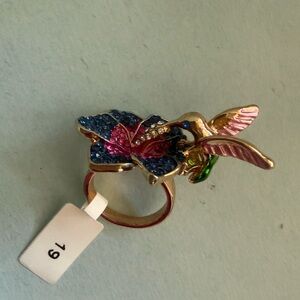 Colorful Hummingbird Ring size 8.75-9